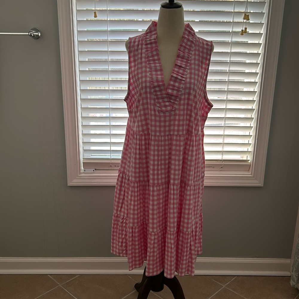 Pink gingham dress size Medium